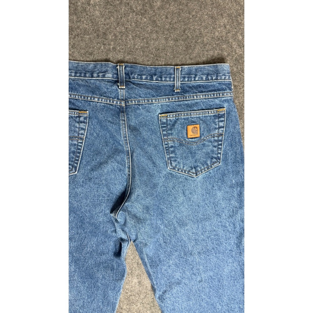 Carhartt Mens Relaxed Fit Straight Leg Denim Jeans Blue Medium Wash 37x27.5 - Picture 4 of 7
